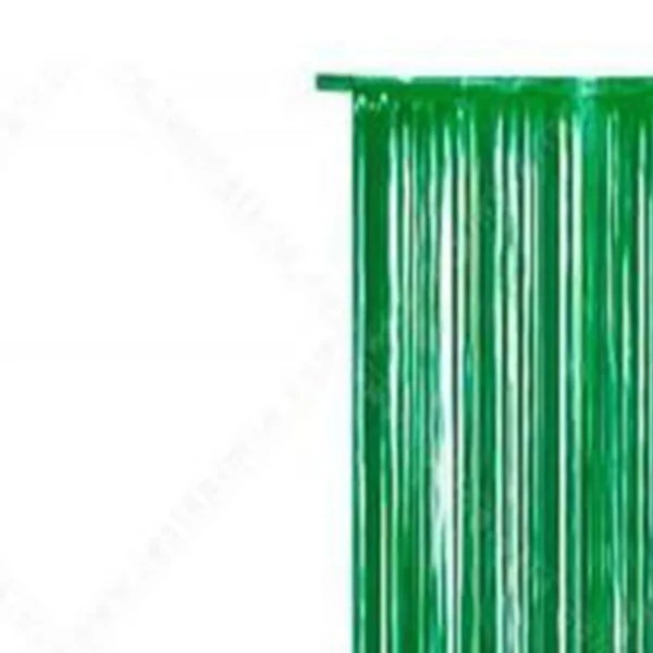 CORTINA FIESTA LARGA HOLOGRAMA METALICA VERDE 195X95 E1